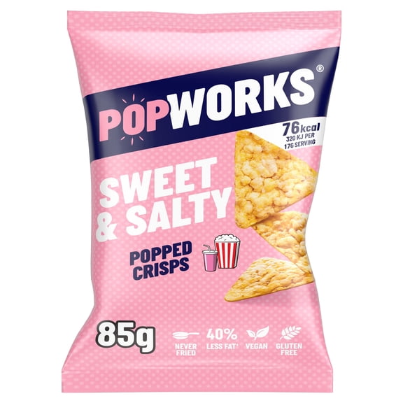Popworks Sweet & Salty Sharing Bag Popped Crisps 85g, Imported from Britain
