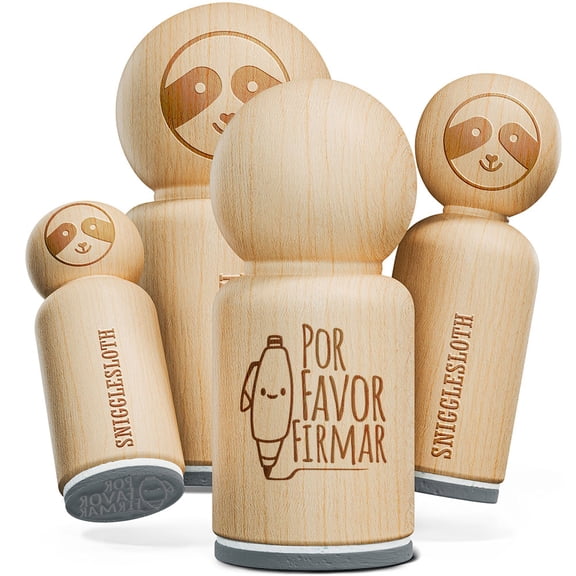 Por Favor Firmar Please Sign Spanish Pen Class School Teacher Stamp Rubber Stamp for Stamping Crafting Planners - 1 Inch Medium