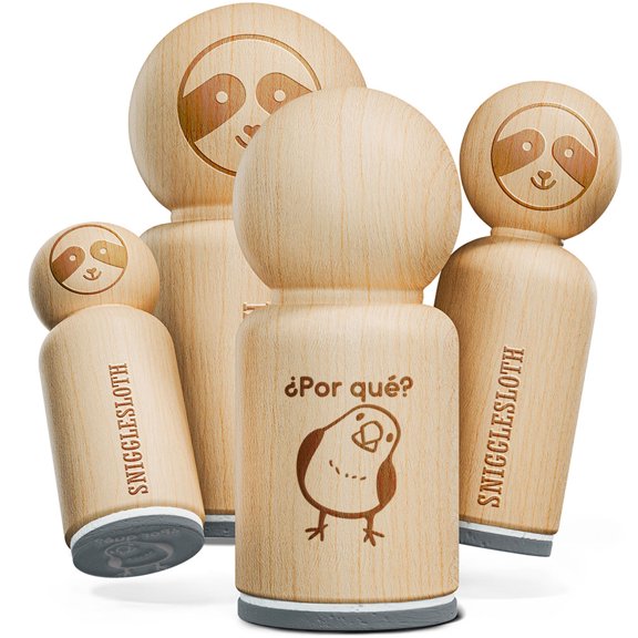 Por Que Why Spanish Question Bird Finch Teacher Stamp Rubber Stamp for Stamping Crafting Planners - 1 Inch Medium