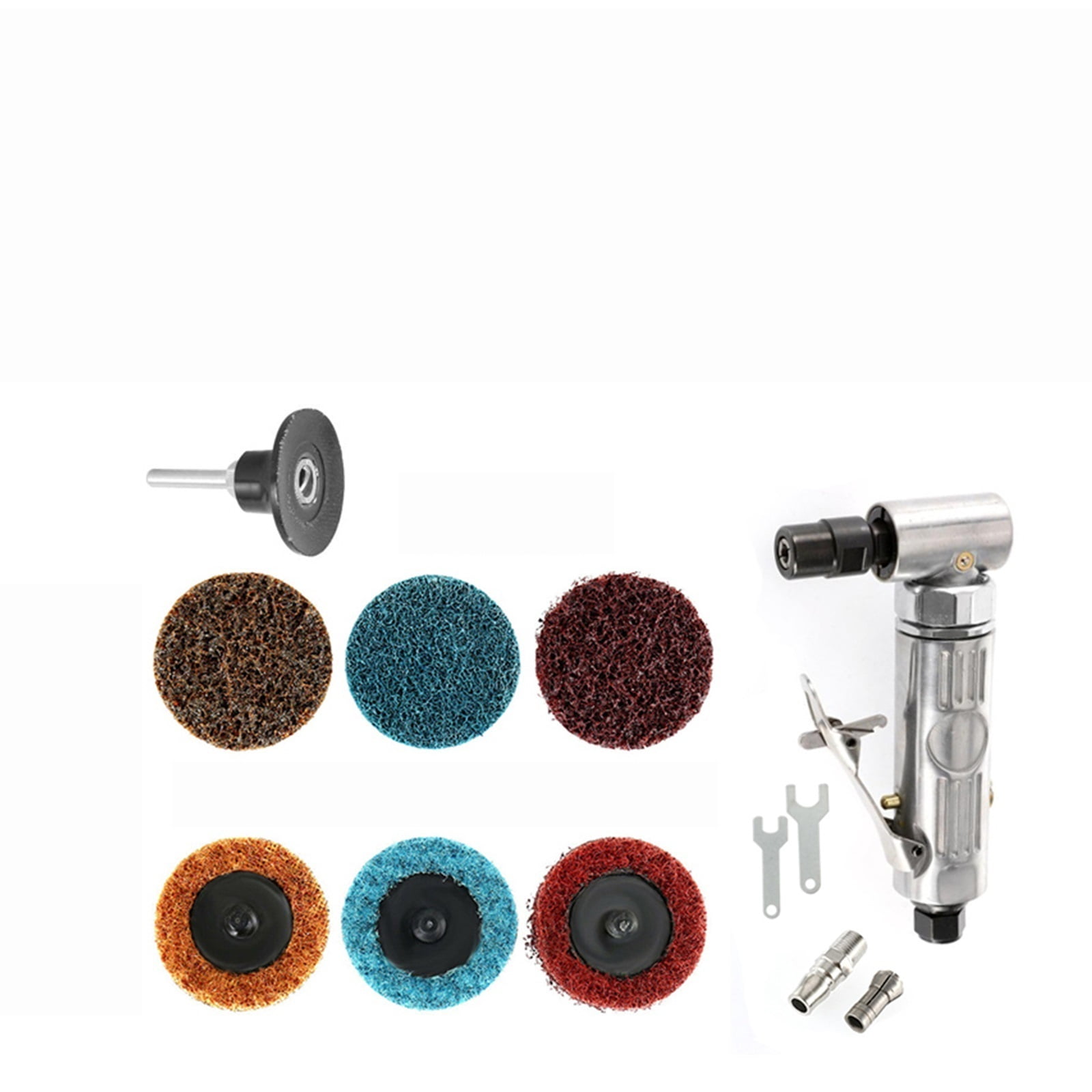 Poratble Mini 1/4 Air Angle Die Grinder 90 Degree Pneumatic Grinding Polisher Mill Engraving Machine With Sanding Discs Tool Kit