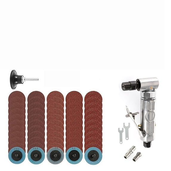 Poratble Mini 1/4 Air Angle Die Grinder 90 Degree Pneumatic Grinding Polisher Mill Engraving Machine With Sanding Discs Tool Kit