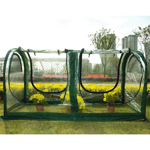 Porayhut Portable Greenhouse Tent, Easy Set-Up Gardening Flower House & Plant Sunshine Room with PVC Cover,71" X35.4" X35.4" for Protecting Plant from Cold Frost & Birds & Insects
