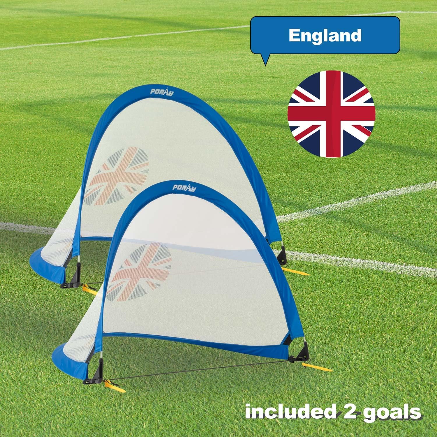 Porayhut Quick Open Soccer Net Pop-up Goal Set of 2 Portable Goals for ...