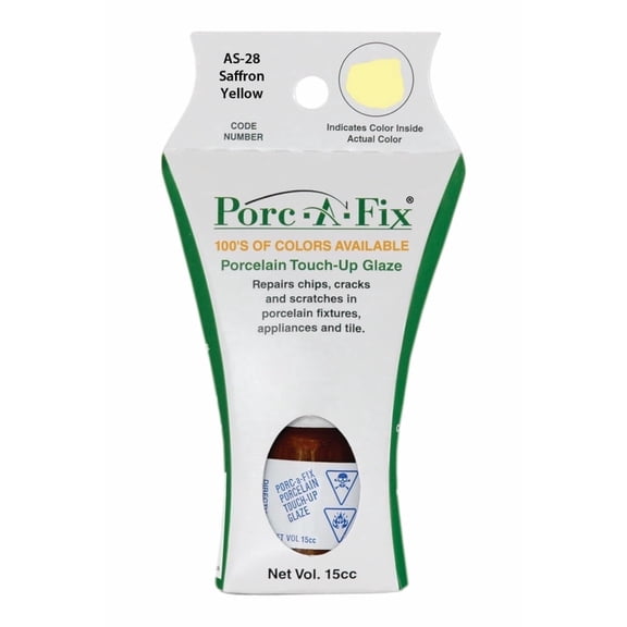 Porc-A-Fix Porcelain Touch-Up Repair Glaze Paint Kit, Saffron Yellow, AS-28 (Matches American Standard)