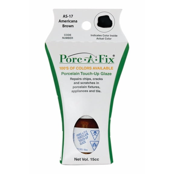 Porc-A-Fix Porcelain Touch-Up Repair Glaze Paint Kit, American Brown, AS-17 (Matches American Standard)