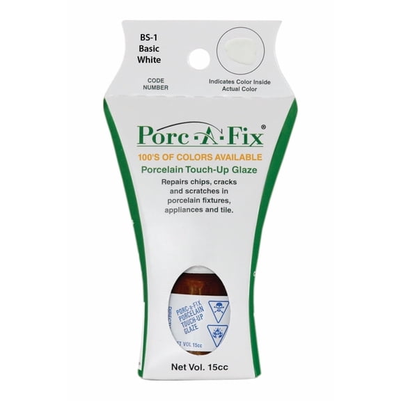 Porc-A-Fix Porcelain Touch-Up Repair Glaze - Generic Bright - Basic White - BS-1