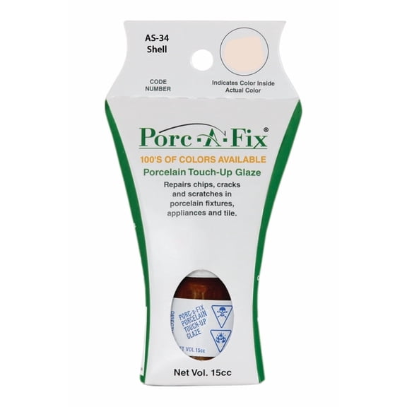Porc-A-Fix Porcelain Touch-Up Repair Glaze for American Standard, Shell, AS-34