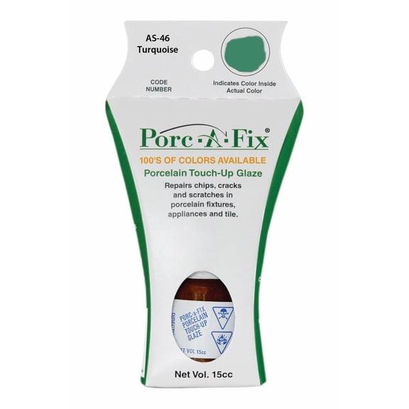 Porc-A-Fix Porcelain Touch-Up Repair Glaze Paint Kit, Classic Turquoise, AS-49 (Matches American Standard)