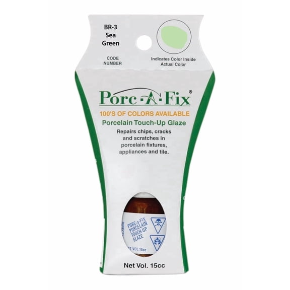 Porc-A-Fix Porcelain Touch-Up Repair Glaze Paint Kit, Sea Green, BR-3 (Matches Briggs)