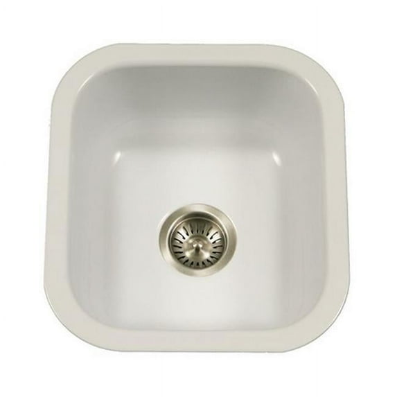 Porcela Series Porcelain Enamel Steel Undermount Bar & Prep Sink, White