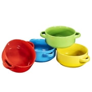 Porcelain 19 Oz. Soup Bowls With Handles - Oven Safe Bowls For French Onion Soup, Multi-Color