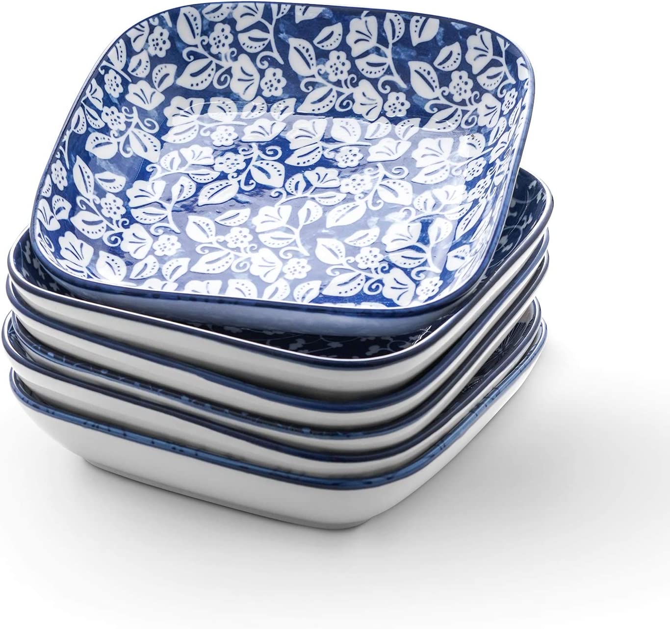 Porcelain 8 inch Square Dinner Plates Salad Pasta Bowls Set Of 6 Porcelain 8 inch Square Dinner Plates Salad Pasta Bowls Set Of 6
