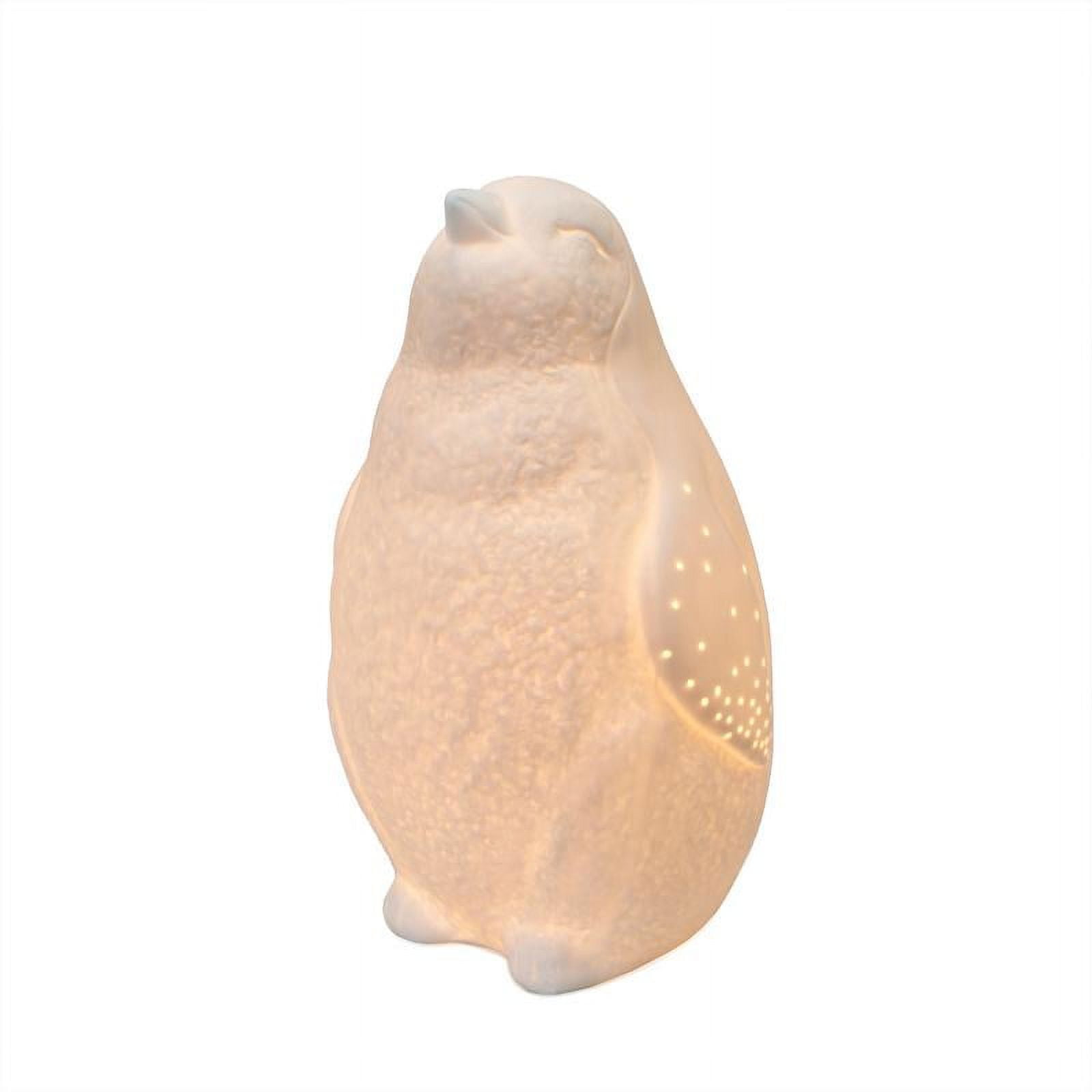 Porcelain Arctic Penguin Shaped Table Lamp White - Elegant Designs: Ceramic, No Assembly, ETL Listed