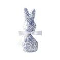 thumbnail image 1 of Porcelain Blue and White Chinoiserie Easter Bunny Figurine 7.5 Inch, Fabric Wrapped Rabbit Decoration with Bowtie, Spring Table Centerpiece, Porcelain Style Farmhouse Shelf Mantel Home Decor, 1 of 6