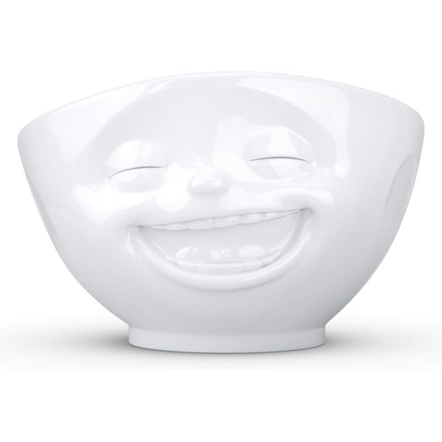 Porcelain Bowl, Laughing Face Edition, 16 oz. White, (Single Bowl) for