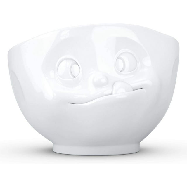 Porcelain Bowl, Tasty Face Edition, 16 oz. White, (Single Bowl) for
