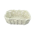 thumbnail image 1 of Porcelain Ceramic Fruit or Bread Basket Bowl Rectangular in Glossy White, 1 of 3