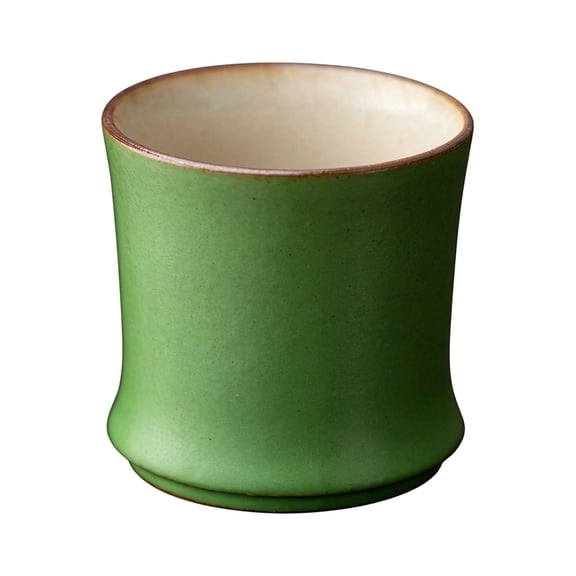 Porcelain Ceramic Small Coffee Mug, Stackable Glazed Finish Cups with Bamboo Shape for Espresso Tea and Milk Compact Drinkware Set for Everyday Home Cafe Use