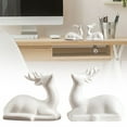 thumbnail image 1 of Porcelain Christmas Reindeer Figurines,Pack 2 Mini Animal Sitting Reindeer Decor Deer Statues,Sculpture Tabletop Ornaments for Mantel Shelves Fireplace Home Décor Accents Collectible Figurines, 1 of 9