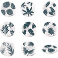 thumbnail image 1 of Porcelain Cup Mats with Pattern Cork Base Round Daily Supplies Leaf Pattern 103x7.5mm Box Size: 11x11x11cm Material Porcelain, 1 of 7