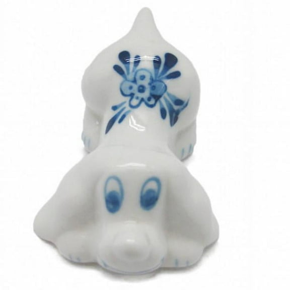 Porcelain Delft Blue Happy Dog