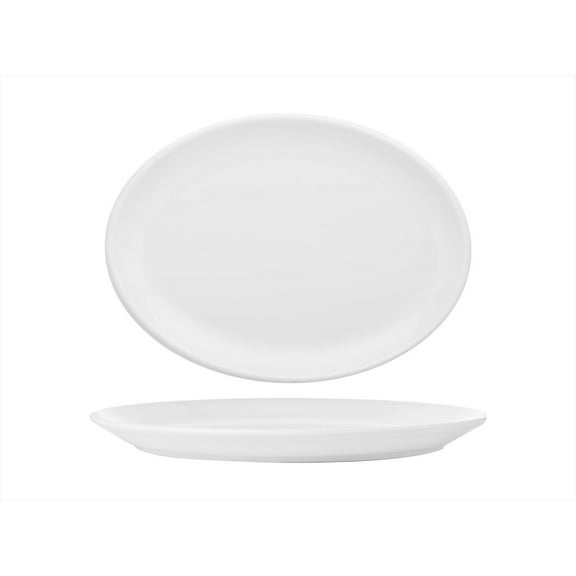 Delta-Coupe 6.5" x 4.25" x h:1.25" Oval White Porcelain Platter (Set of 2)