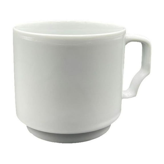 Porcelain Delta dia.3.25" h:3" 10 oz. Round White Porcelain Mug (Set of 4)
