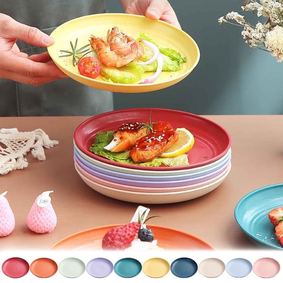 Dessert Plates, Small Appetizer Salad Plate, Kitchen Serving Flat Dishes for Snacks, Appetizer, Ice Cream, Fruit, Wedding Cake Plate (Red,1Pack)