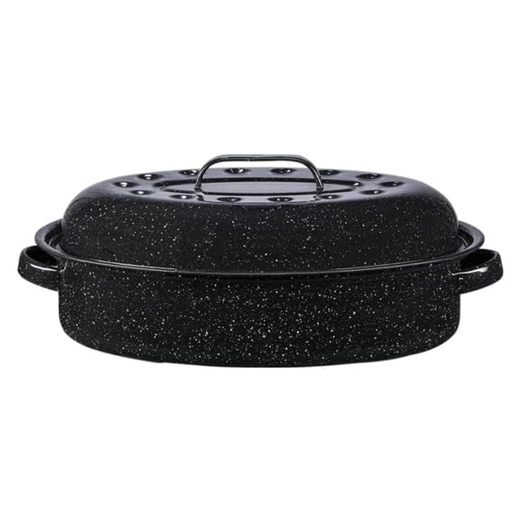 Porcelain Enamel Covered Roaster 10 lb Black
