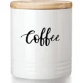 thumbnail image 1 of Porcelain Food Storage Containers with Lid, 4.5-Inch 31oz White, Labeled "Coffee", 1 of 6