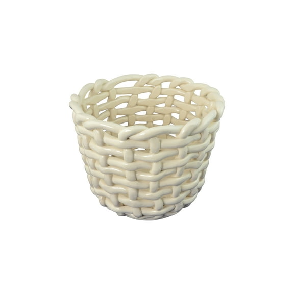 Porcelain Fruit or Bread Basket Bowl in Glossy White