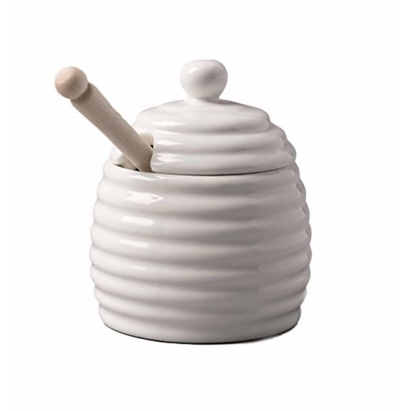 Porcelain Honey Pot White