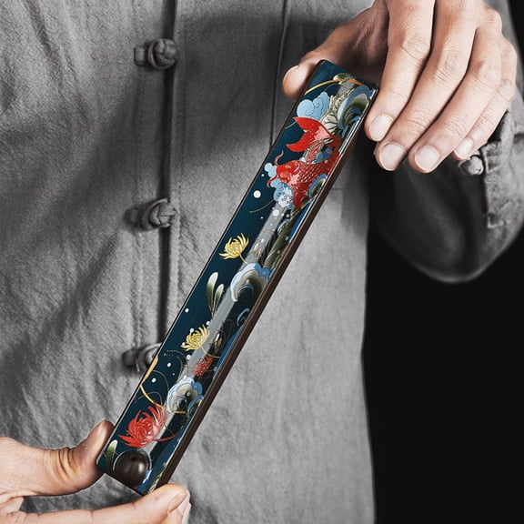 Porcelain Incense Burners Rectangle Shape Incense Holders Home Office Teahouse Zen Supplies Dark Slate Gray 225x30x15mm