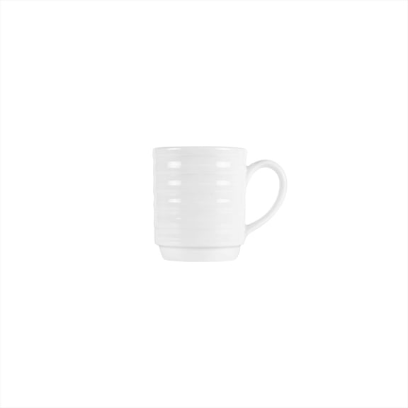 Porcelain Lizbon dia.3" h:3.5" 10 oz. Round White Porcelain Mug (Set of 4)