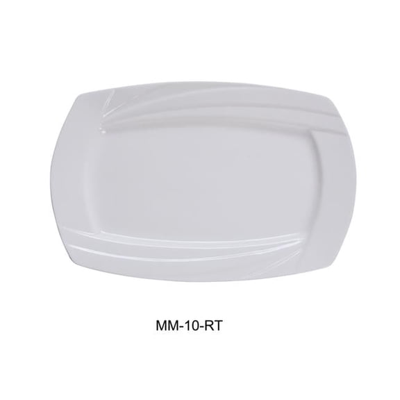 Porcelain Miami Rectangular Plate, Bone White - 10 x 7 in. - Pack of 24