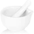 Porcelain Mortar and Pestle, Ceramic Herb Grinder Pill Crusher Set (4.6