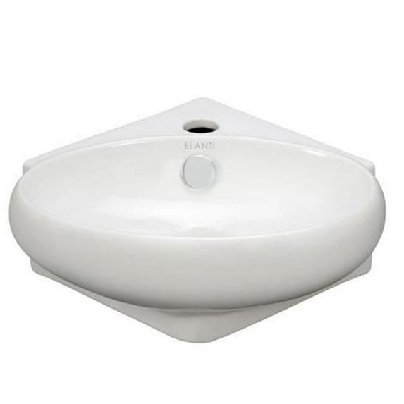 Porcelain Oval Wall Mounted Compact Sink