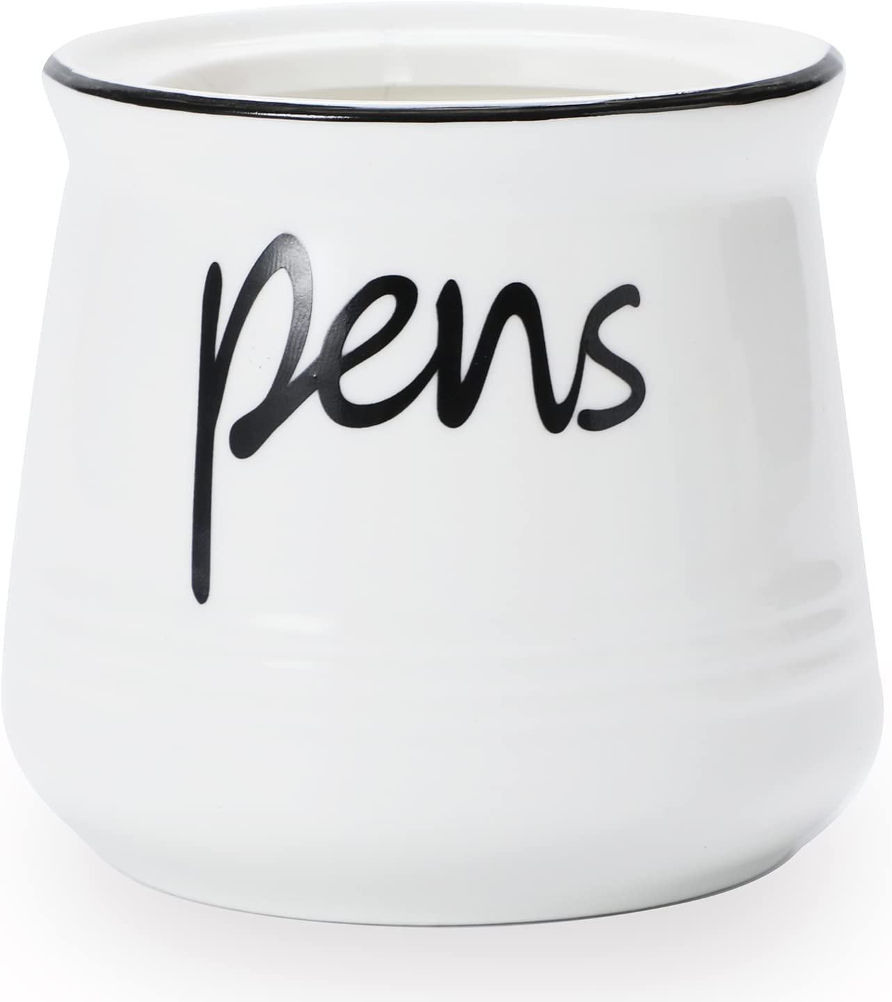 Porcelain Pens Holder Stand ,Ceramic Pencils Holder (White)