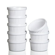 Porcelain Ramekins Set of 8   8 oz Oven Safe and Stackable Souffle and Creme Brulee Dishes   Custard Cups and Dessert Bowls for Baking, Appetizers, Dips   Black