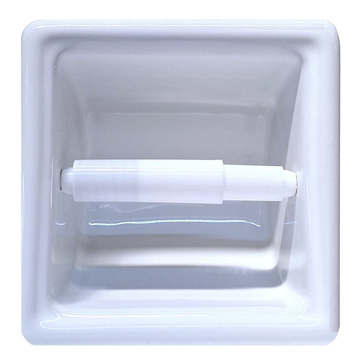 SereneDrains Recessed Ceramic Toilet Paper Holder Wall Mount Niche Bathroom Tissue Roll
