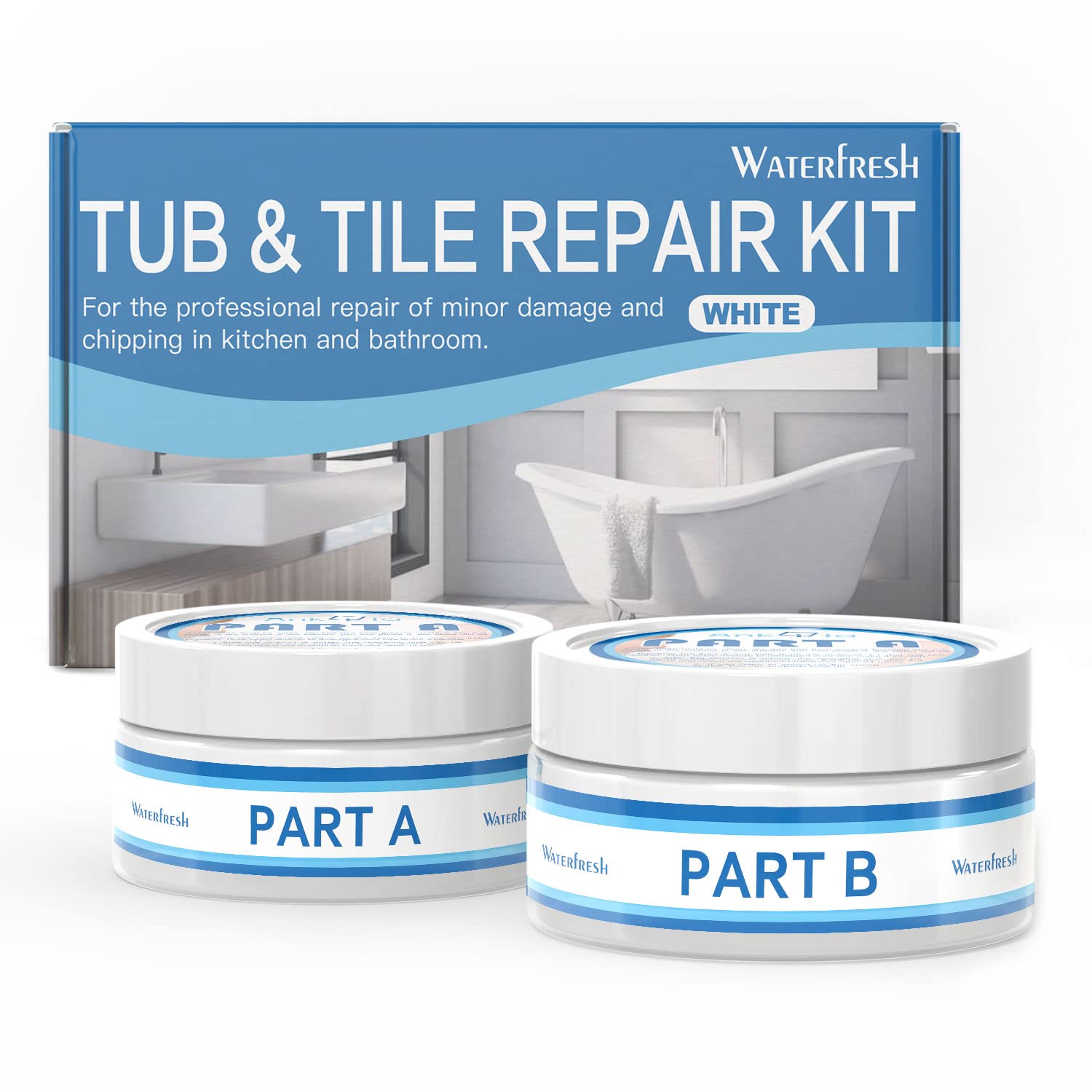 Porcelain Repair Kit White, Fiberglass Tub Repair Kit, Bathtub Repair