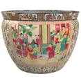 thumbnail image 1 of Red Lantern 14" Rose Medallion Porcelain Fishbowl Planter, 1 of 6