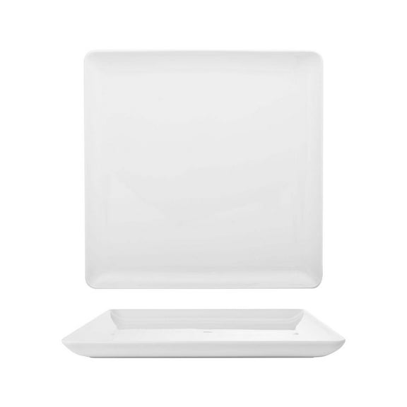 Porcelain Santa Monica 12.5" x 12.5" x h:1" Square White Porcelain Platter