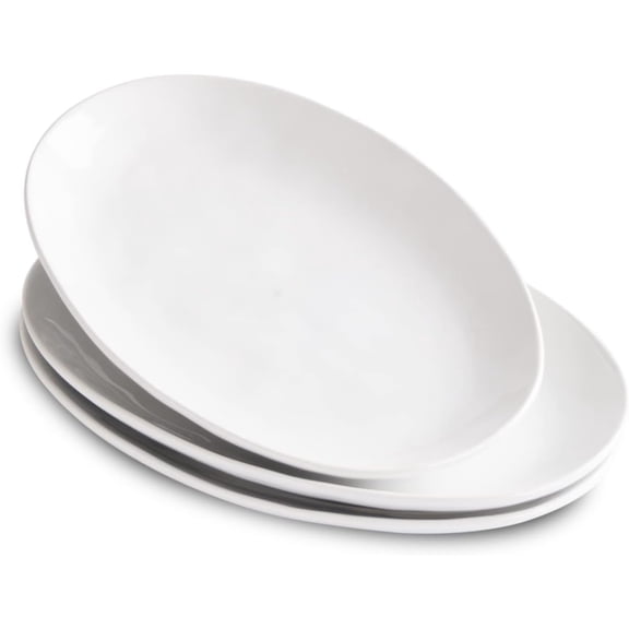 Porcelain Serving Platters, 12 Inch Large Serving Trays, Oval Serving Plates for Dessert Appetizers Meat/Entertaining/Party, Set of 3, White