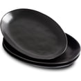 thumbnail image 1 of Porcelain Serving Platters, 12 Inch Large Trays, Oval Plates for Dessert Appetizers Meat/Entertaining/Party, Set of 3, Matte Black, 1 of 3