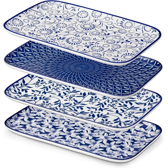 Porcelain Serving Trays for Party, Serving Platters Set of 4,Serving Dishes for Entertaining, Ceramic Party Trays and Platters for Serving , 12" Inch, Series SELENE