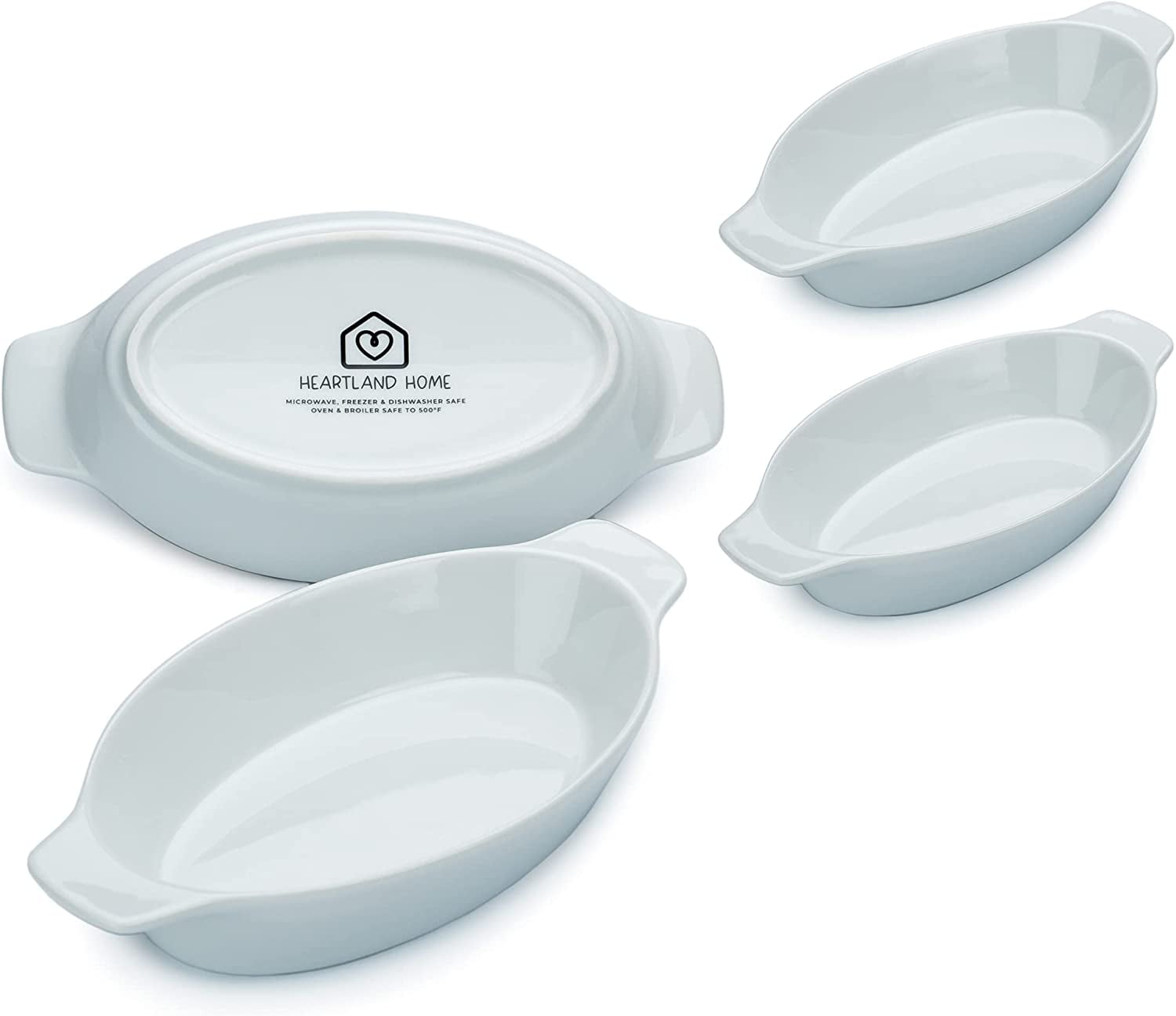 Heartland Home Extra Deep Oval Porcelain Au Gratin Baking Dishes 6