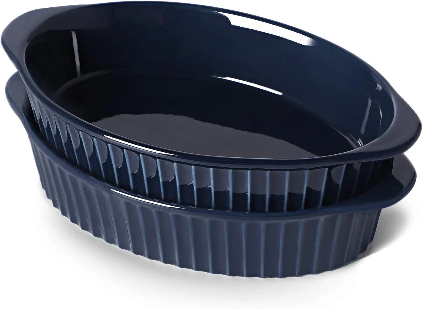 Porcelain Small Oval Au Gratin Pans, Baking Dish Set for 1 or 2 person