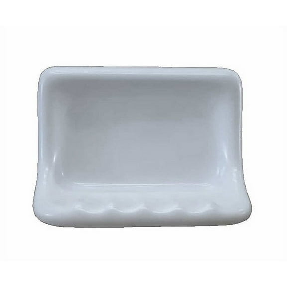Porcelain Soap Dish Holder - White Matte - Approx 6"x4" - for Shower Bathroom <br><br>