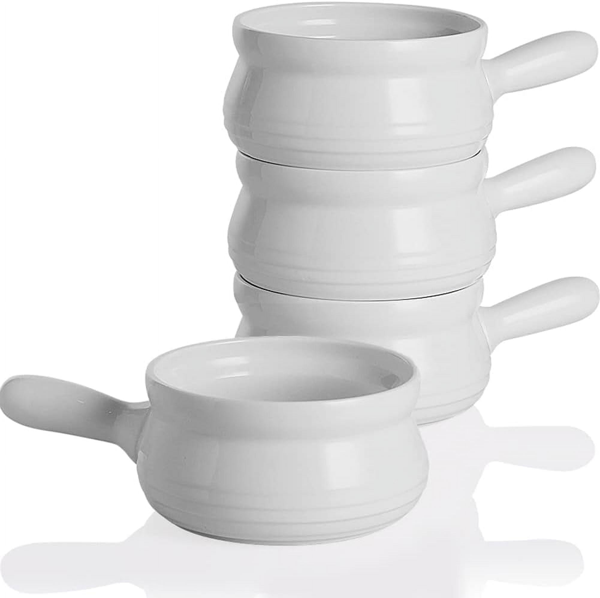 Malaga Red Soup Bowl With Handles – 600cc Stoneware, Microwave & Dishwasher Safe, Modern Dining Bowl